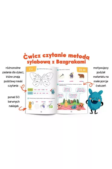 Bazgraki czytaj trudne wyrazy. Czytanie sylabowe. wiczenia. Kapitan Nauka