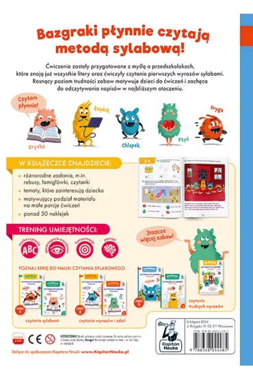 Bazgraki czytaj trudne wyrazy. Czytanie sylabowe. wiczenia. Kapitan Nauka