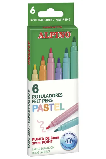 Alpino Flamastry Pastel 6 kolor�w