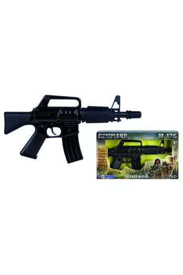 Karabin maszynowy metalowy 8 naboi Pulio