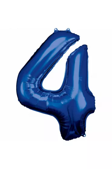 Amscan Balon foliowy cyfra 4 niebieska 65x86cm