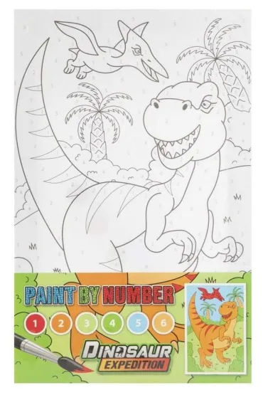Malowanie po numerach - Dino pomara�czowa 29,7x19cm Grafix