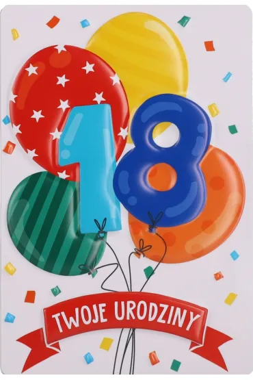 Karnet okazjonalny B6 z kopert� 18 Urodziny PAN DRAGON HM200-3219