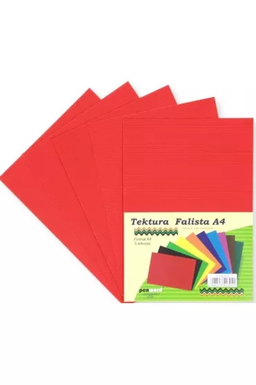 Penword Tektura A4 falista czerwona 5 szt.