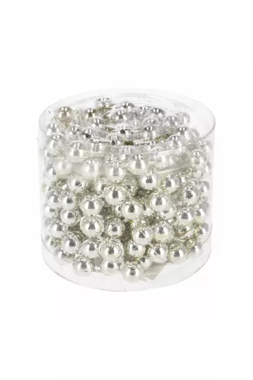 Arpex Ozdoba choinkowa �a�cuch pere�ki srebrne 8mmx27cm