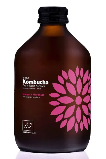 Vigo Yoko Kombucha z mango i marakuj� bezglutenowa Zestaw 8 x 330 ml Bio