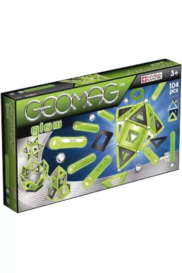 Geomag Glow. Klocki magnetyczne. 104 elementy