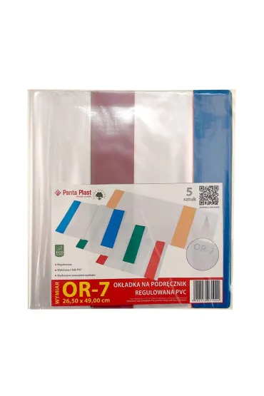 Panta Plast Ok�adki regulowane na podr�czniki OR-7 26,5x49cm 5 sztuk