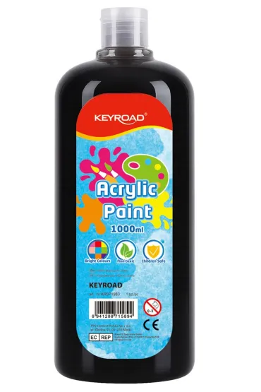 Keyroad Farba akrylowa butelka czarna 1 l