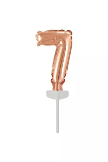 Amscan Balon foliowy mini cyfra 7 r�owe z�oto 7,5x12cm