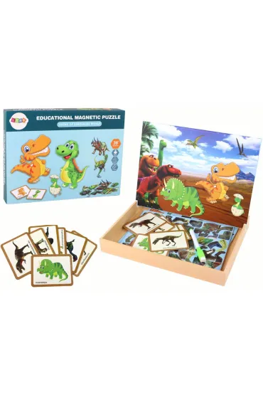 Puzzle magnetyczne z motywem dinozaur�w LeanToys
