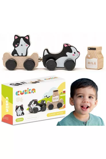 Drewniana zabawka M�dre kotki Cubika
