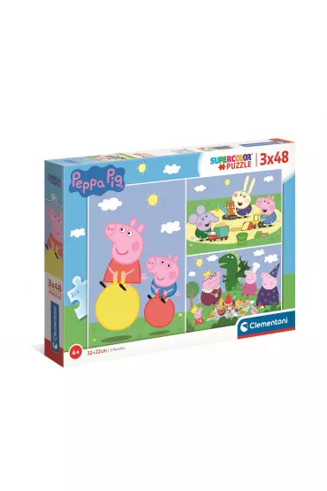 Puzzle 3 x 48 el. Supercolor. �winka Peppa Clementoni