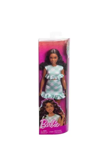 Barbie Fashionistas Lalka Sukienka zielona kratka Mattel