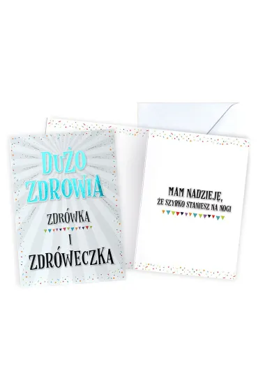 Kukartka Karnet Du�o zdrowia, z�ocony V-072 (14x18,5cm)