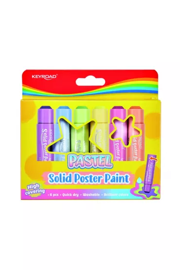 Keyroad Farby plakatowe w sztyfcie pastel 10g 6 kolor�w 6 x 10 g