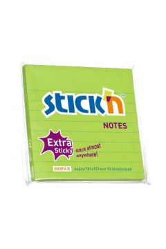 Stickn Notes samoprzylepny extra sticky neon 101x101 mm zielony