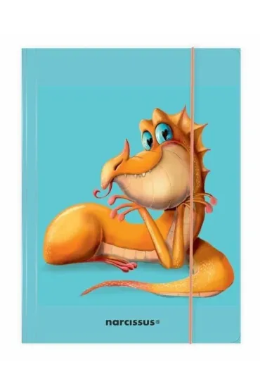 Narcissus Teczka A4 z gumk� Dinusie - Pomara�czowy