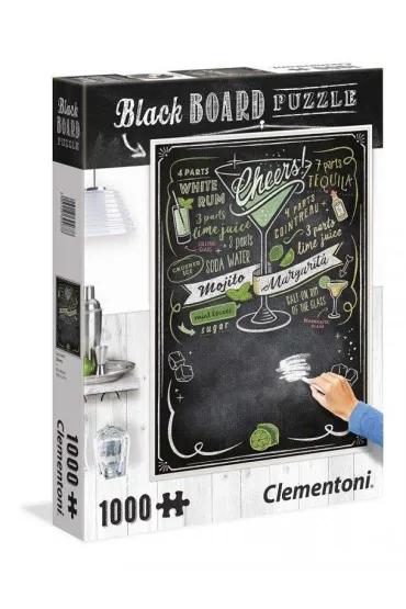 Puzzle 1000 el. Czarna tablica Na zdrowie Clementoni