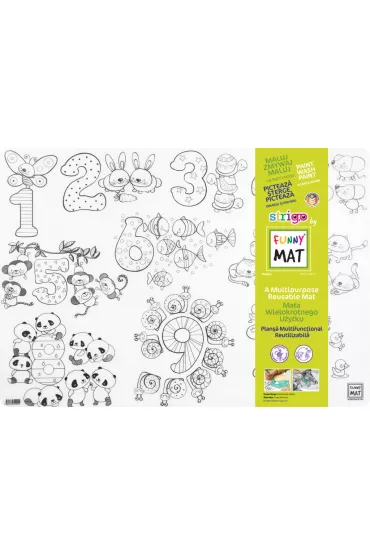 Funny Mat Transparent - Liczby. Mata do kolorowania wielokrotnego u�ytku Strigo