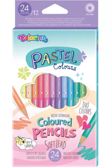Patio Kredki o��wkowe okr�g�e Pastel 24 kolor�w 12 szt.