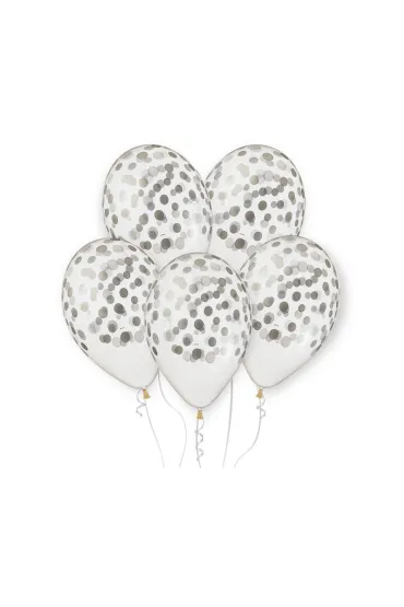 Godan Balony Premium Hel konfetti srebrne 33cm