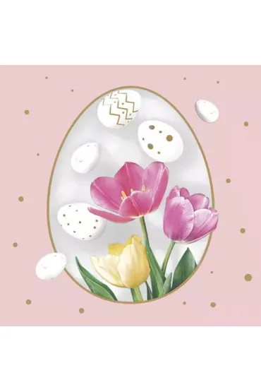 Serwetki Daisy Wielkanoc lunch - Tulips in Egg Frame SDWL013001 20 szt.