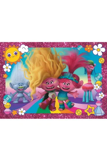 Puzzle 100 el. Glitter. B�yszcz�ce Trolle Trefl