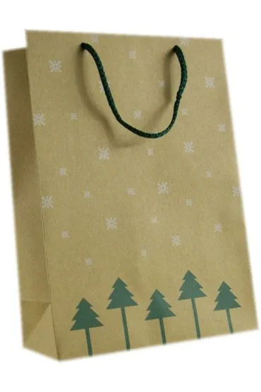 Torebka EKO 24x16cm choinki i p�atki �niegu