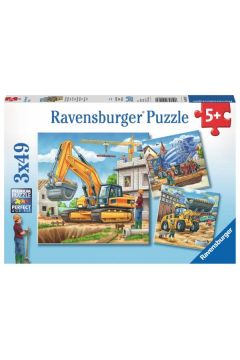 Puzzle 3 x 49 el. Due pojazdy budowlane Ravensburger