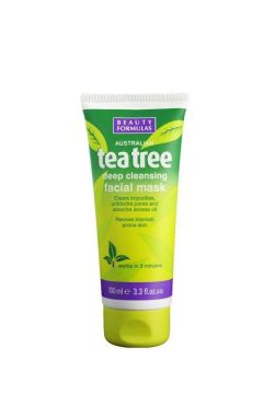 Beauty Formulas Tea Tree Deep Cleansing Facial Mask oczyszczajca maska glinkowa do twarzy 100 ml