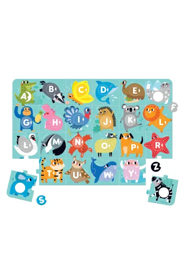 Duuu�e puzzle z dziurk� 48 el. Alfabet Bright Junior Media