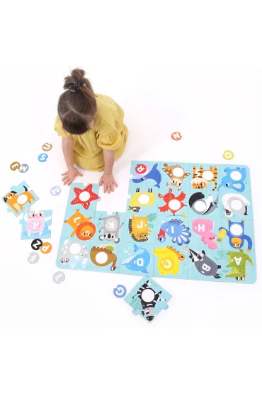 Duuu�e puzzle z dziurk� 48 el. Alfabet Bright Junior Media