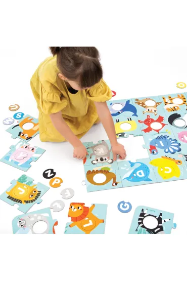 Duuu�e puzzle z dziurk� 48 el. Alfabet Bright Junior Media