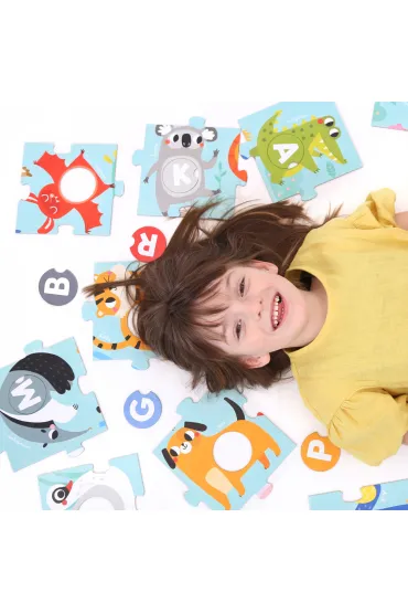 Duuu�e puzzle z dziurk� 48 el. Alfabet Bright Junior Media