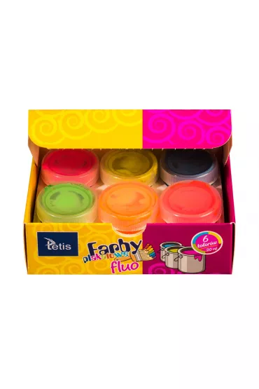 Tetis Farby plakatowe fluorescencyjne 6 x 20 ml