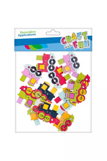Craft with Fun Ozdoba drewniana samoprzylepna lokomotywa 12 szt.