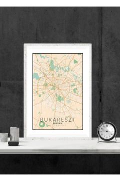 Bukareszt mapa kolorowa - plakat 42x59,4 cm