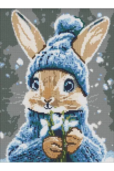 Ideyka Diamentowa mozaika - Kr�lik z przebi�niegami 30x40cm