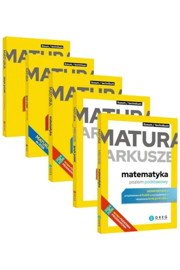 Pakiet Matura 2026. Repetytorium maturalne: J�zyk polski. Egzamin pisemny, J�zyk polski. Egzamin ustny oraz Matematyka, Arkusze. Poziom podstawowy: J�zyk polski oraz Matematyka