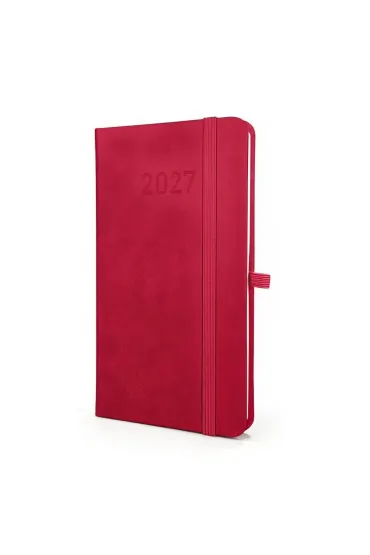 Kalendarz 2027 B6 Slim Tygodniowy Bordowy