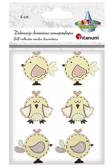 Titanum Drewniane ptaszki 4,2 x 3,8/3,6 x 3,7/4,2 x 3,7 cm