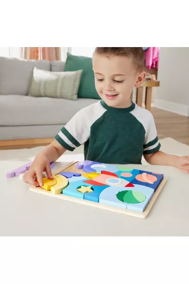 Fisher-Price. Drewniane puzzle kosmos Mattel