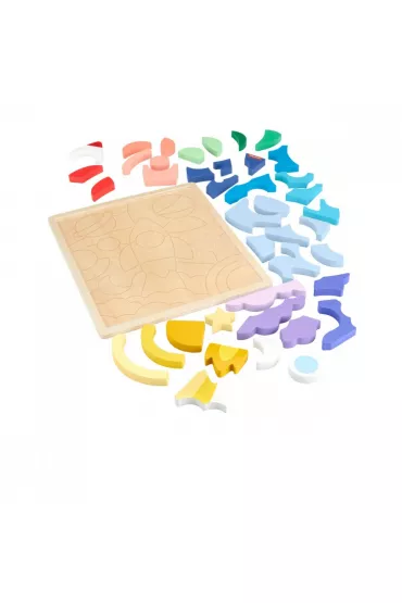 Fisher-Price. Drewniane puzzle kosmos Mattel