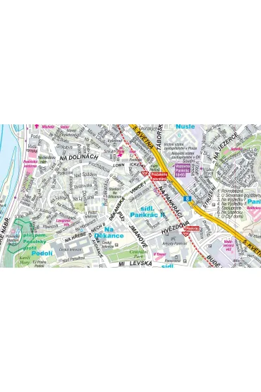 Prague city street map 1:17 500 laminat 2023