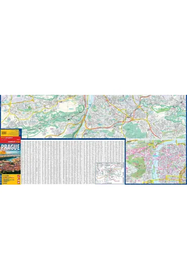 Prague city street map 1:17 500 laminat 2023