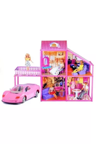Willa dla lalek z r�owym autem LeanToys