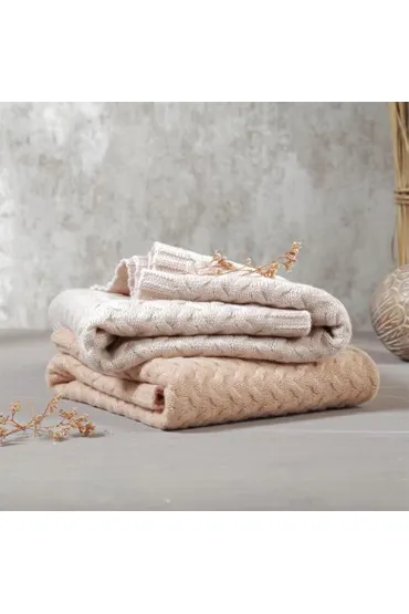 Kocyk z we�ny merino ciemny be�