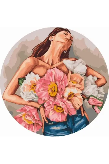 Twoje Hobby Malowanie po numerach okr�g�e - Dziewczyna... 40cm