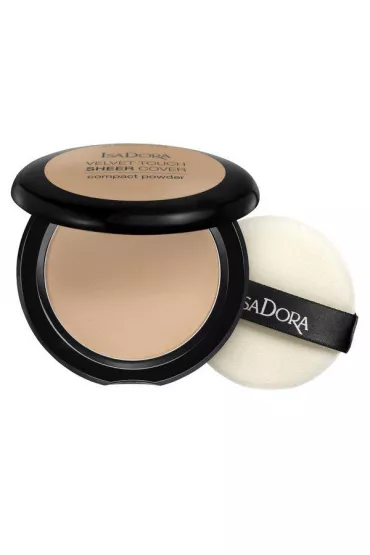 Isadora Velvet Touch Sheer Cover Compact Powder matuj�cy puder prasowany 45 Neutral Beige 7.5 g